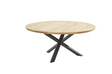 prado din table d160cm natural teak top - afbeelding 1