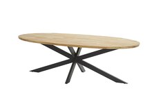 prado din table ellips 240x115 cm natural teak - afbeelding 1