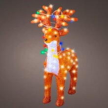 reindeer met kerstverlichting acrylic led 19x67cm 120l