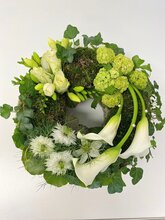 Rond wit bloemstuk - afbeelding 2