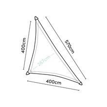 shade sail triangle 90° 570x400x400 coolfit/off white - afbeelding 2