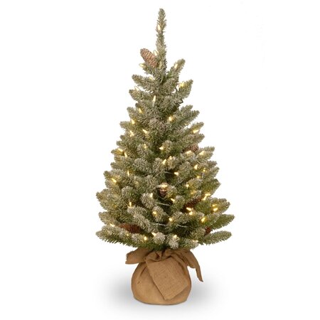 snowy concolor burlap w/cones 50led 91cm