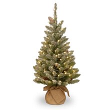 snowy concolor burlap w/cones 50led 91cm