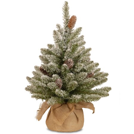 snowy concolor burlap w/cones 61cm