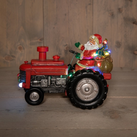 tractor met kerstman 23x17cm